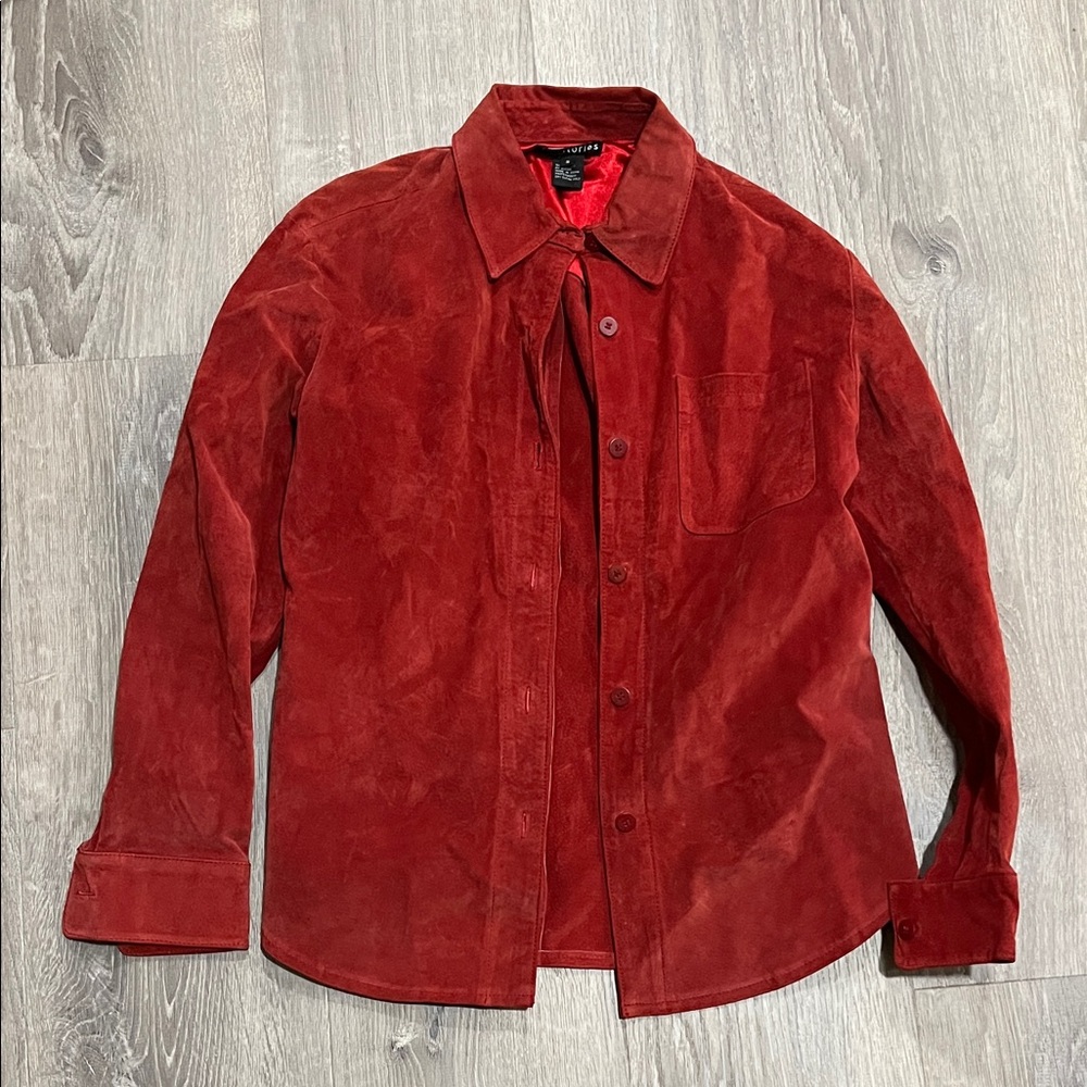 Vintage Suede Western Button Down Jacket Coat